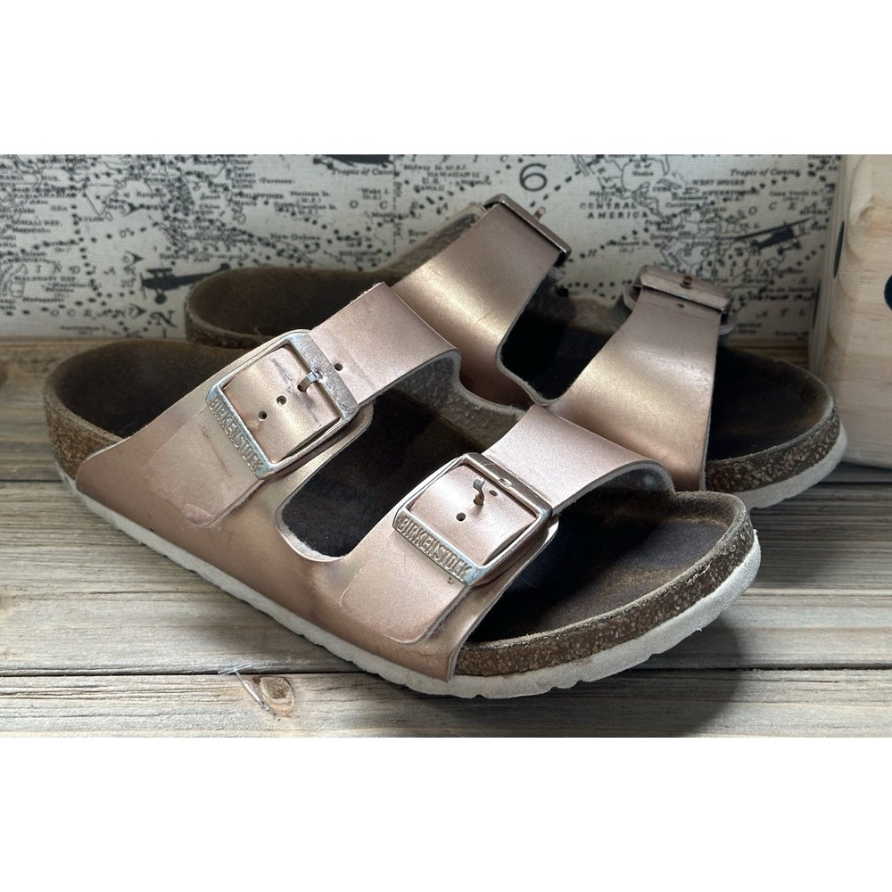 Birkenstock Arizona Sandals Metallic Rose Gold Kids 2 / 33 Excellent